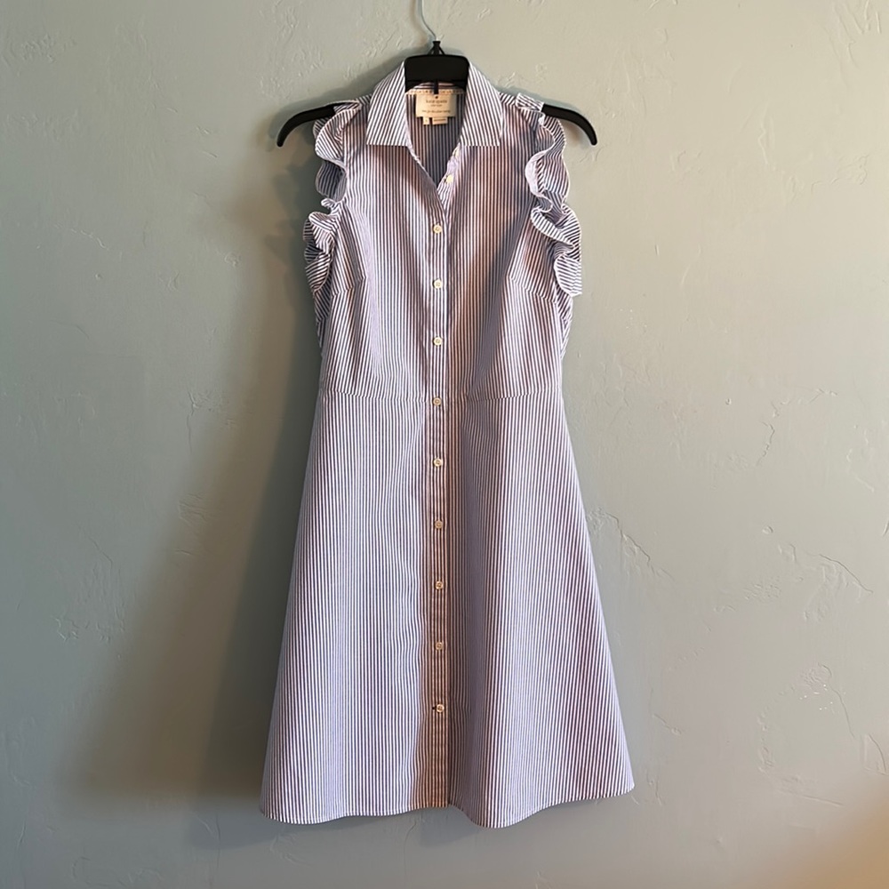 Kate Spade poplin pinstripe fit and flair dress